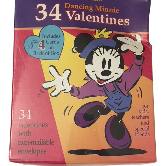Vintage Disney Minnie Mouse Valentine Cards with Envelope 34 Cards New Old Stock - Picture 2 of 4